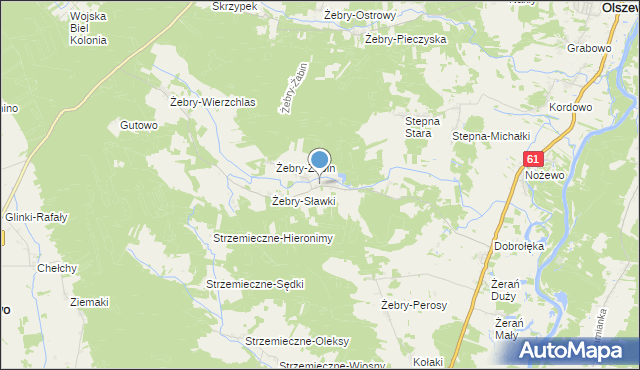 mapa Żebry-Stara Wieś, Żebry-Stara Wieś na mapie Targeo